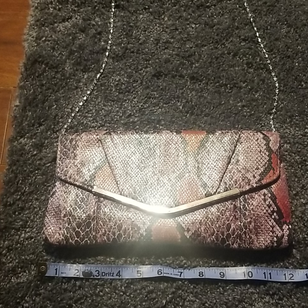 Purple/Black snakeskin shoulder bag and clutch